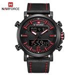 Ficha técnica e caractérísticas do produto Relógio Masculino Naviforce 9135 BRB Esportivo Elegante - Preto e Vermelho - Curren