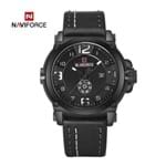 Relógio Masculino Naviforce Couro Modelo 9099 (Preto e Branco)