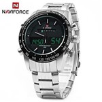 Relógio Masculino NAVIFORCE NF9024 com Pulseira de Metal (Branco)