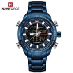 Relógio Masculino Naviforce NF9093 BEBE Azul e Preto