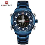 Ficha técnica e caractérísticas do produto Relógio Masculino Naviforce NF9093 BEBE Azul e Preto