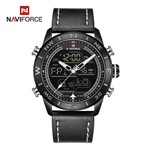 Ficha técnica e caractérísticas do produto Relógio Masculino Naviforce NF9144 BWB Pulseira Couro- Preto