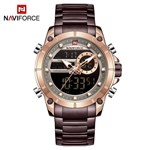 Ficha técnica e caractérísticas do produto Relógio Masculino Naviforce NF9163 RGCE Pulseira em Aço Inoxidável Marsala e Dourado Rose - Curren