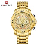 Ficha técnica e caractérísticas do produto Relógio Masculino Naviforce NF9175 GG Pulseira em Aço Inoxidável Preto e Dourado Rose - Curren