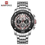 Ficha técnica e caractérísticas do produto Relógio Masculino Naviforce NF9175 SW Pulseira em Aço Inoxidável Preto e Inox - Curren