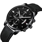 Relógio Masculino Preto Black Motion Prateado Quartz - Cuena