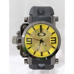 Ficha técnica e caractérísticas do produto Relogio Masculino Pulseira Resistente em silicone bonito barato elegante Gearbox Titanium presente Amarelo