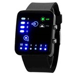 Relógio Masculino Pulso Led Digital Binário Pulseir Silicone