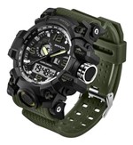 Ficha técnica e caractérísticas do produto Relógio Masculino Sanda Militar Sport G-Shock Dual-Time 742 Verde Selva