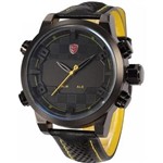 Relógio Masculino Shark Anadigi Sh-263 - Preto e Amarelo
