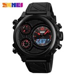 Ficha técnica e caractérísticas do produto Relógio Masculino Skmei 1359 RD Pulseira em Silicone Preto e Vermelho - Curren