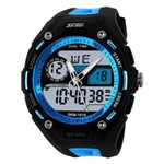 Ficha técnica e caractérísticas do produto Relógio Masculino Skmei Anadigi Esporte Azul Ad1015