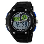 Ficha técnica e caractérísticas do produto Relógio Masculino Skmei Anadigi Esporte Azul Ad1018
