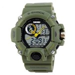 Ficha técnica e caractérísticas do produto Relógio Masculino Skmei Anadigi Esporte Verde Dg1053