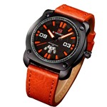 Relógio Masculino Social Naviforce 9099 - Marrom/laranja