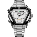 Ficha técnica e caractérísticas do produto Relógio Masculino Weide AnaDigi Esporte WH-1103 Prata e Branco
