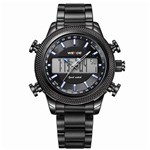 Ficha técnica e caractérísticas do produto Relógio Masculino Weide Anadigi WH-3406 - Preto e AZul