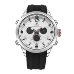 Relogio Masculino Weide AnaDigi WH-6303 Branco c/ Pulseira Borracha