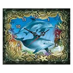 Relógio Mdf Decoupage Golfinhos Dma1-014 - Litoarte