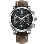 Ficha técnica e caractérísticas do produto Relógio Megir Titânio Chronograph Couro M3016G - Prata