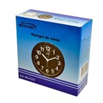 Ficha técnica e caractérísticas do produto Relógio Mesa Analogico Redondo Plástico Dourado Ouro 11,5 Cm