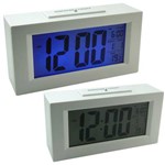 Relógio Mesa Digital Data/Hora Temperatura Sensor Luz Branco Cbrn01590