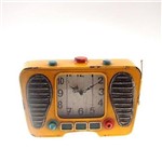 Relógio Mesa Forma Radio Retro Amarelo