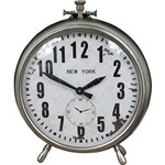 Ficha técnica e caractérísticas do produto Relógio Mesa Metal Prata New York Grande Oldway