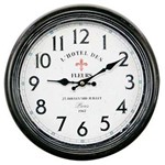 Ficha técnica e caractérísticas do produto Relógio Metal Preto - L´Hotel Des Fleurs - 30 Cm