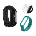 Ficha técnica e caractérísticas do produto Relógio Mi Band 3 Xiaomi Preto + 1 Pulseira Azul + Película