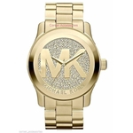Ficha técnica e caractérísticas do produto Relógio Michael Kors Dourado- Mk5706 Strass Gold 45mm Em Estoque
