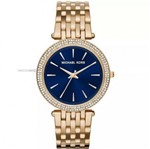 Ficha técnica e caractérísticas do produto Relógio Michael Kors Mk3406 Anal Gold Blue Swarovski