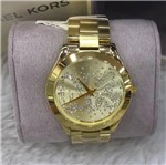 Ficha técnica e caractérísticas do produto Relógio Michael Kors Mk3590 Slim Runway Dourado Logo