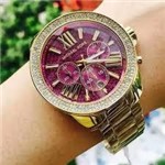 Ficha técnica e caractérísticas do produto Relógio Michael Kors Mk6290 Cristais Dourado Roxo