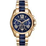 Relógio Michael Kors Original Mk6268 Bradshaw Feminino Dourado e Azul