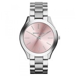 Relógio Michael Kors Original Mk3380 Slim Feminino Prata e Rosa