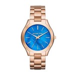 Relógio Michael Kors Slim Runway Rosê/Azul MK3494/4AI