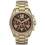 Ficha técnica e caractérísticas do produto Relógio Michael Kors Unissex MK5502 Dourado Gold Tone Quartz Watch with Brown Dial 43mm