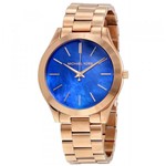 Relógio Michael Kors Original Mk3494 Slim Feminino Rosa e Azul