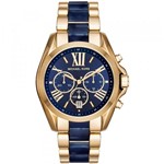 Ficha técnica e caractérísticas do produto Relógio Miichael Kors Original Mk6268 Bradshaw Feminino Dourado e Azul