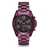 Relógio Michael Kors Original Mk6398 Bradshaw Feminino Roxo