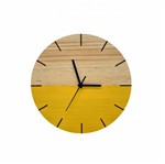 Ficha técnica e caractérísticas do produto Relógio Minimalista em Madeira Amarelo - Edward Clock