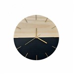 Relógio Minimalista em Madeira Preto e Dourado - Edward Clock