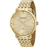 Ficha técnica e caractérísticas do produto Relógio Mondaine Feminino Dourado 53651LPMVDE1 Analógico 3 Atm Cristal Mineral Tamanho Médio