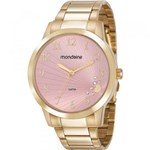 Ficha técnica e caractérísticas do produto Relógio Mondaine Feminino Dourado 53756LPMVDE1 Analógico 5 Atm Cristal Mineral Tamanho Grande