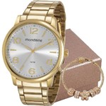 Ficha técnica e caractérísticas do produto Relógio Mondaine Feminino Dourado 53736LPMGDE1K1 + Pulseira Berloques