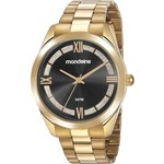 Ficha técnica e caractérísticas do produto Relógio Mondaine Feminino Dourado 53816LPMVDE3 Analógico 5 Atm Cristal Mineral Tamanho Grande