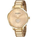 Ficha técnica e caractérísticas do produto Relógio Mondaine Feminino Dourado 53863LPMVDE1 Analógico 5 Atm Cristal Mineral Tamanho Grande