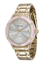 Ficha técnica e caractérísticas do produto Relógio Mondaine Feminino Dourado Aro Rosa 76600lpmvde3