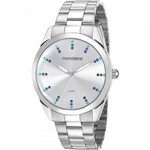 Relógio Mondaine Feminino Prata 53672L0MVNE3 Analógico 5 Atm Cristal Mineral Tamanho Grande